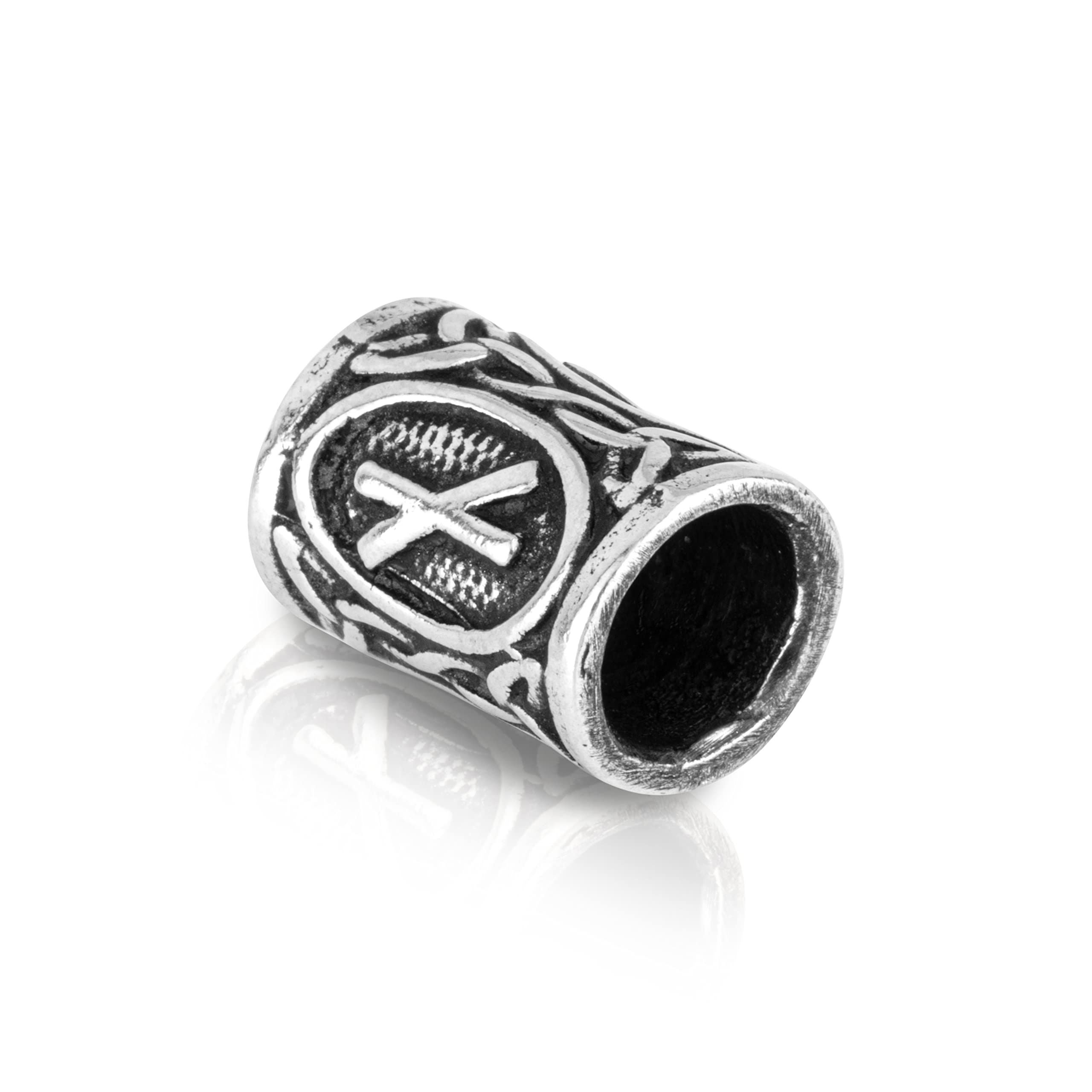 NKlaus NAUDHIZ - 925 Sterling Silver Futhark Beard Bead Germanic Celtic Viking 3571