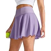 MIER Tennis Skirt for Women Pleated Golf Skirts with Shorts Pocket High Waisted Flowy Athletic Skort for Workout Pickleball