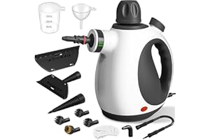 YONOOQ Handheld Steam Cleaner, Pressurized Multi-Purpose Natural Steamer with 12 pcs Accessories, Steamer for Cleaning Car, Bathroom Counter Top, Shower, Upholstery, Couch, Tile Grout, Window, Grease