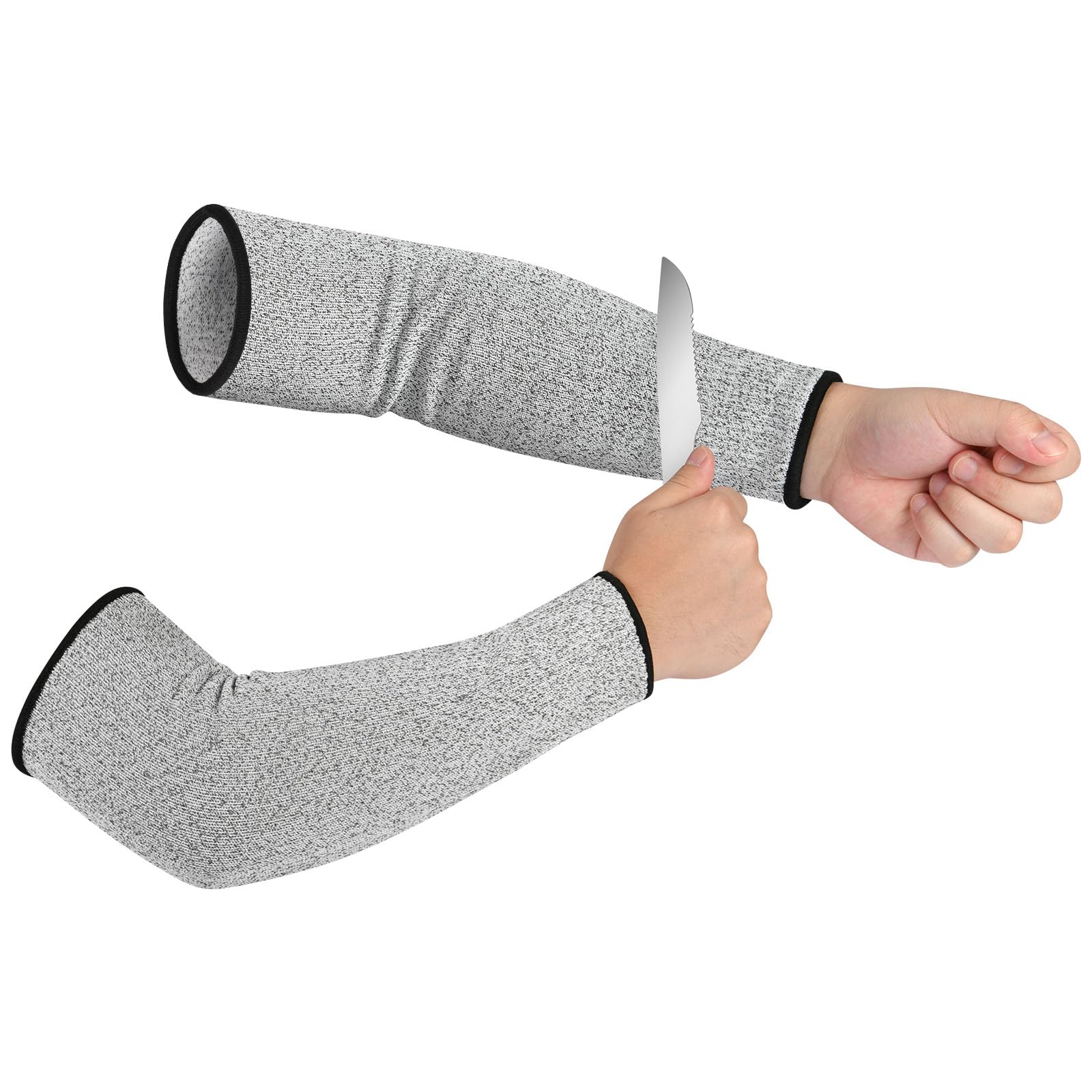 Flintronic Cut Resistant Arm Protection, 2PCS Level 5 Safety Sleeves for Men Women, 45cm Forearm Wrist Protector for Kitchen Garden Farm Welding Cooking