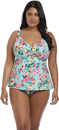 white tankini top plus size