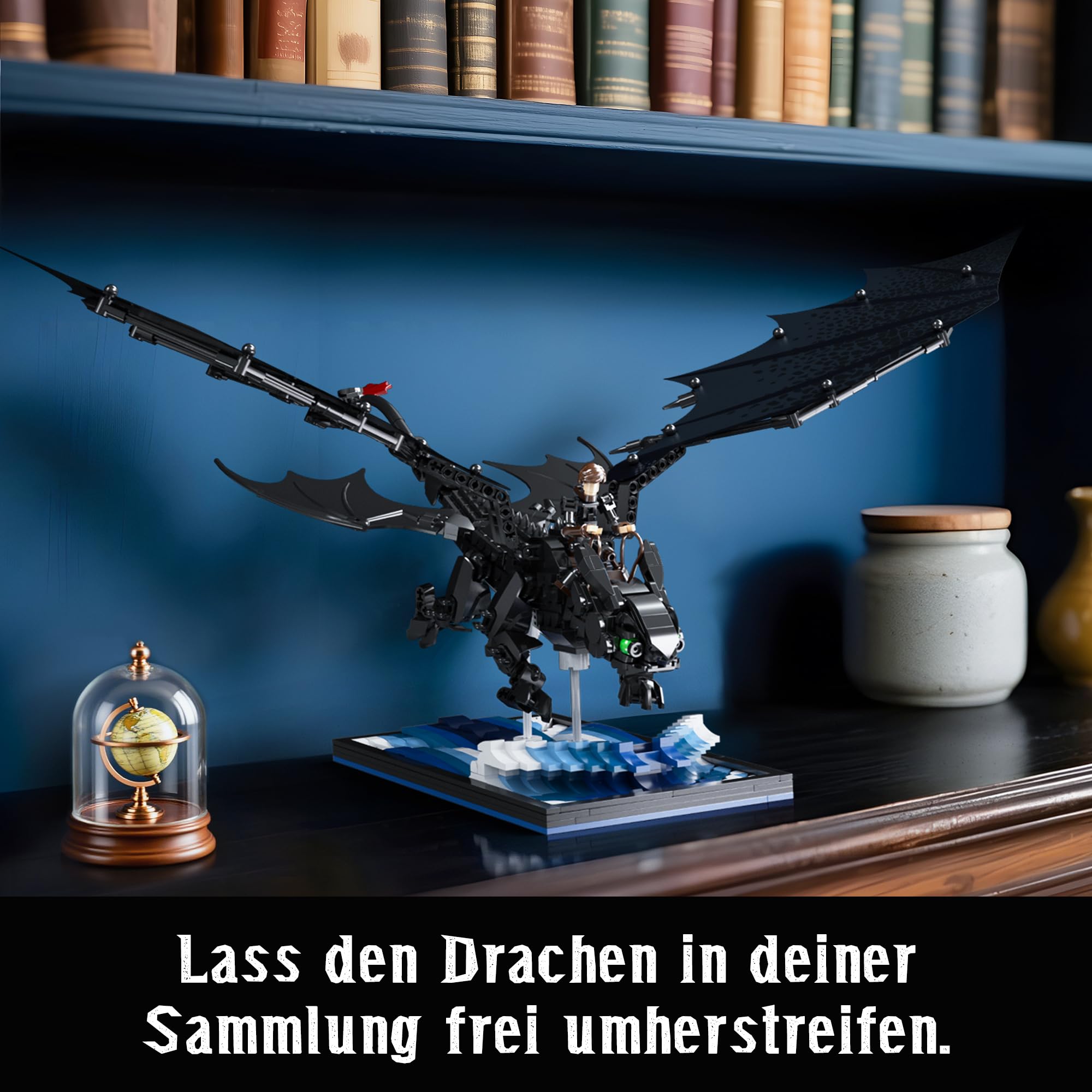 VEPOWER Nachtdrache Bauspielzeug Geschenkidee für Kinder & Erwachsene, Kreatives Deko-Set für Wohnzimmer & Büro, Geschenkidee für Junge ab 10+ (940 Teile) 4