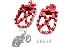 ASCSAPX Foot Pegs for TW200, Dirt Bike Foot Pegs Footrests Pedals Rests Motorcycle Footpegs Rest Pedal CNC for YAMAHA TW 200 1987-2023 (Red)
