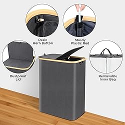 Ollieroo Laundry Hamper with Lid,Collapsible