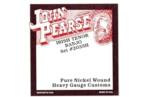 John Pearse Irish Tenor Banjo pure nickel wound Heavy Gauge customs, bronze (2035H)