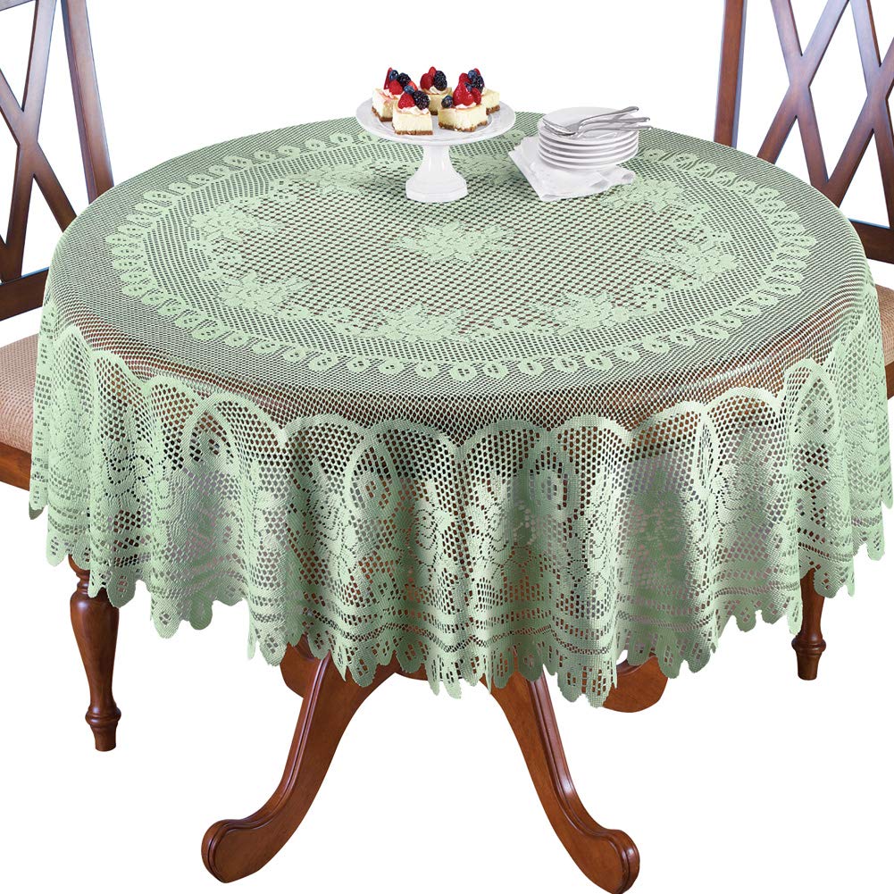 Best 70 inch round mint green table cloth