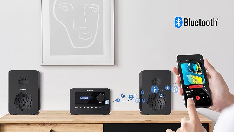 Microsistema de Som Estéreo XL-B520D(BK) com rádio Dab+, FM, Bluetooth 5.0, CD-MP3, reprodução USB, 40W cor preta