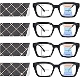 ZONLON 4 Pack Progressive Multifocus Reading Glasses for Women Oprah Style Blue Light Blocking Computer Readers