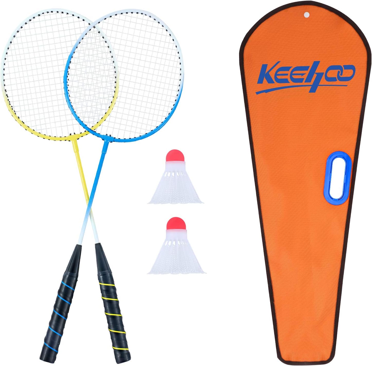 Keehoo 2 Player Badminton Rackets Set-Lightweight & Sturdy-Double Racquets, 2 Shuttlecocks and Carrying Bag Included : Sports & Outdoors