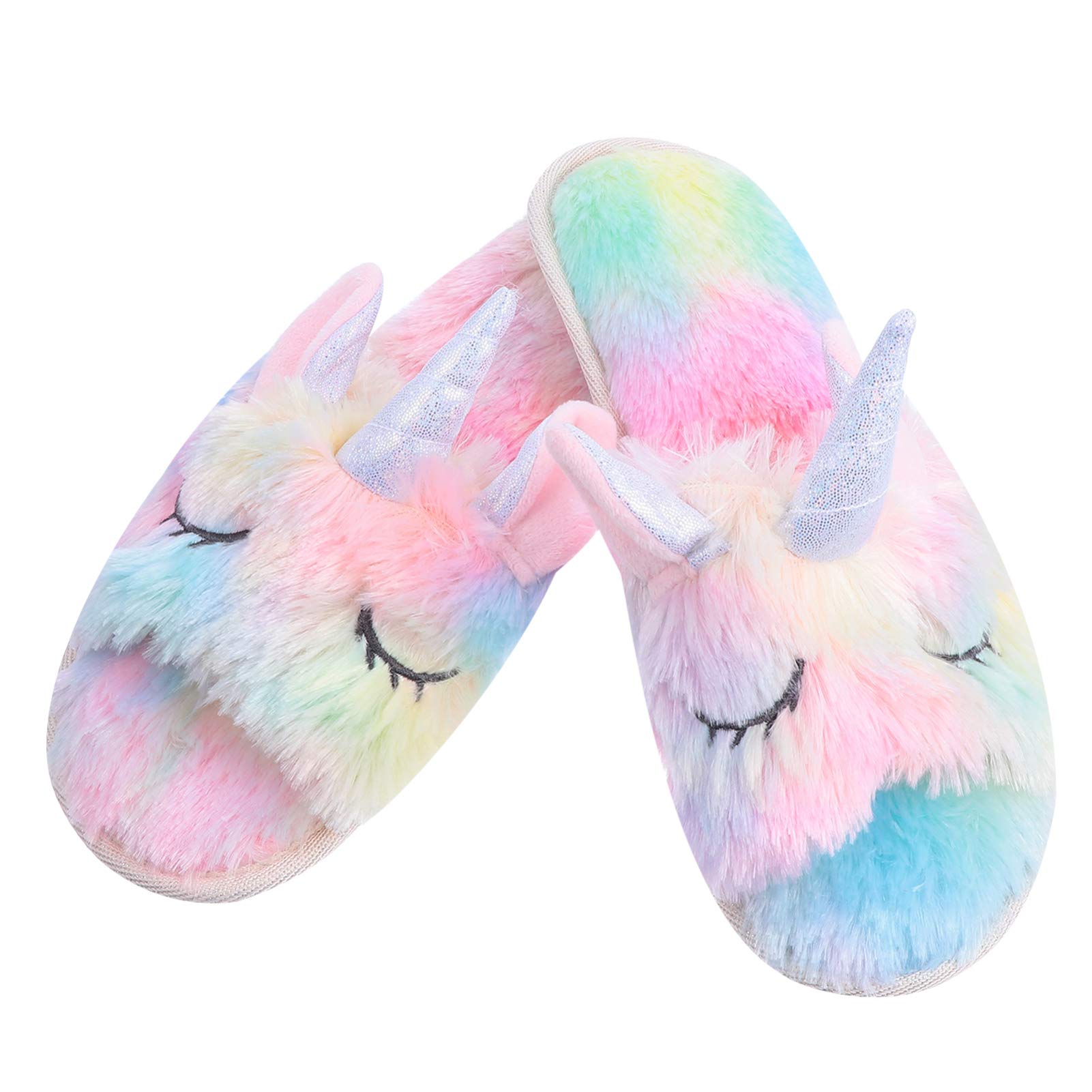 SOIMISS Winter Slippers Women Cozy Warm Slippers Unicorns Design Comfortable Plush Material