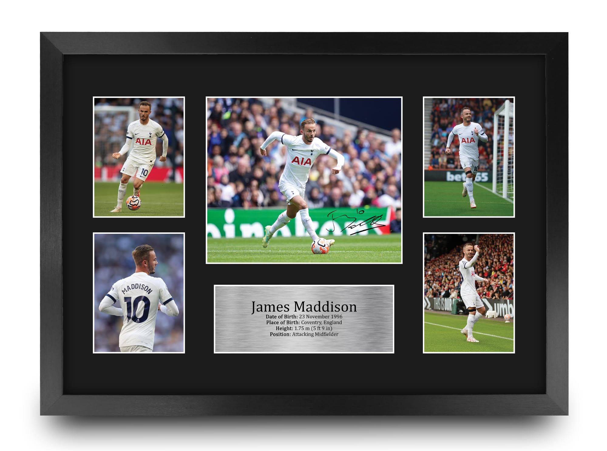 HWC Trading FR A3 James Maddison Tottenham Hotspurs Printed Memorabilia Signed Autograph Photograph Display for Football Fans and Supporters - A3 Framed
