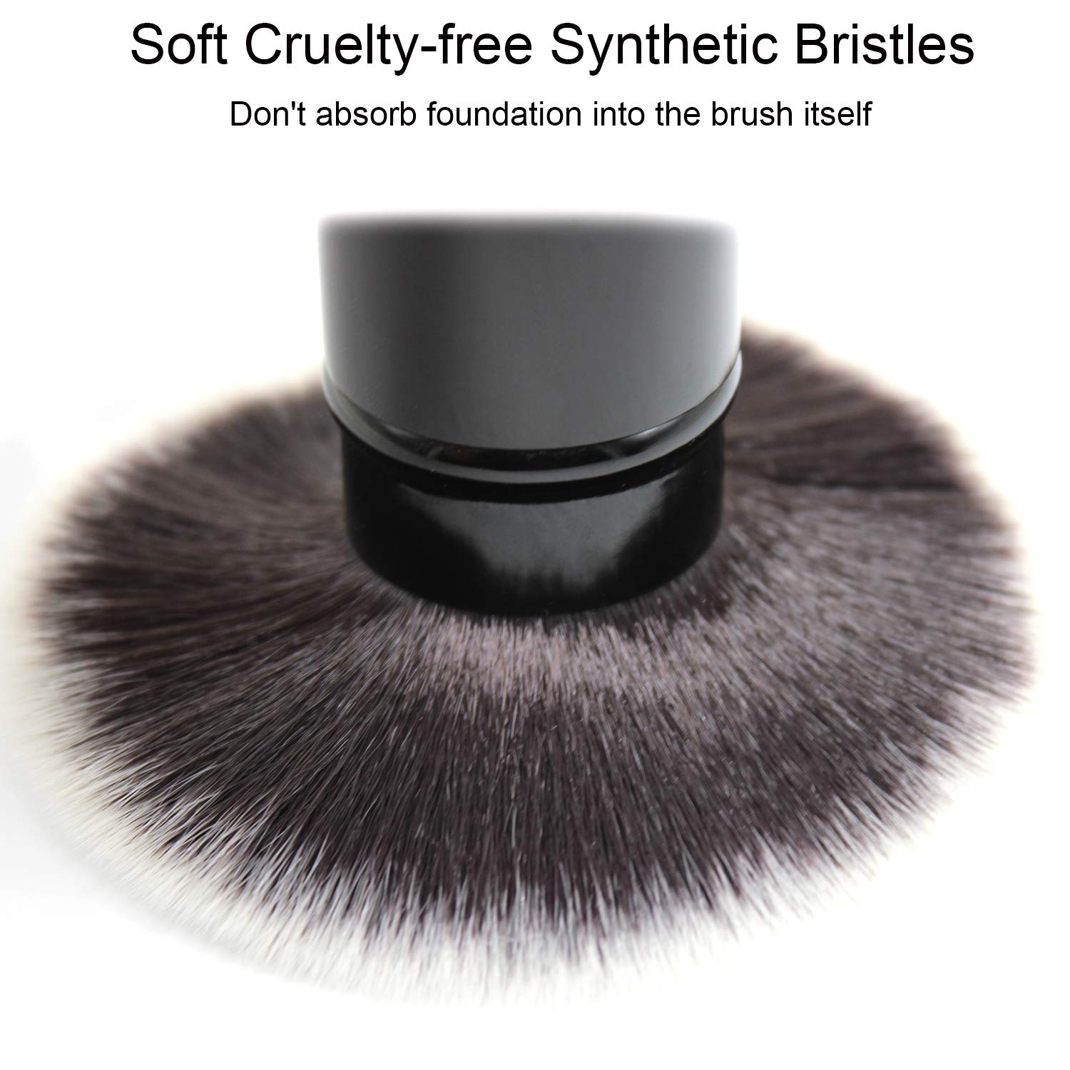 Falliny Retractable Kabuki Makeup Brush, Travel Powder Brush for Blush Bronzer, Buffing, Flawless Powder Cosmetics, Portable Face Blush Brush with Cover: Beauty