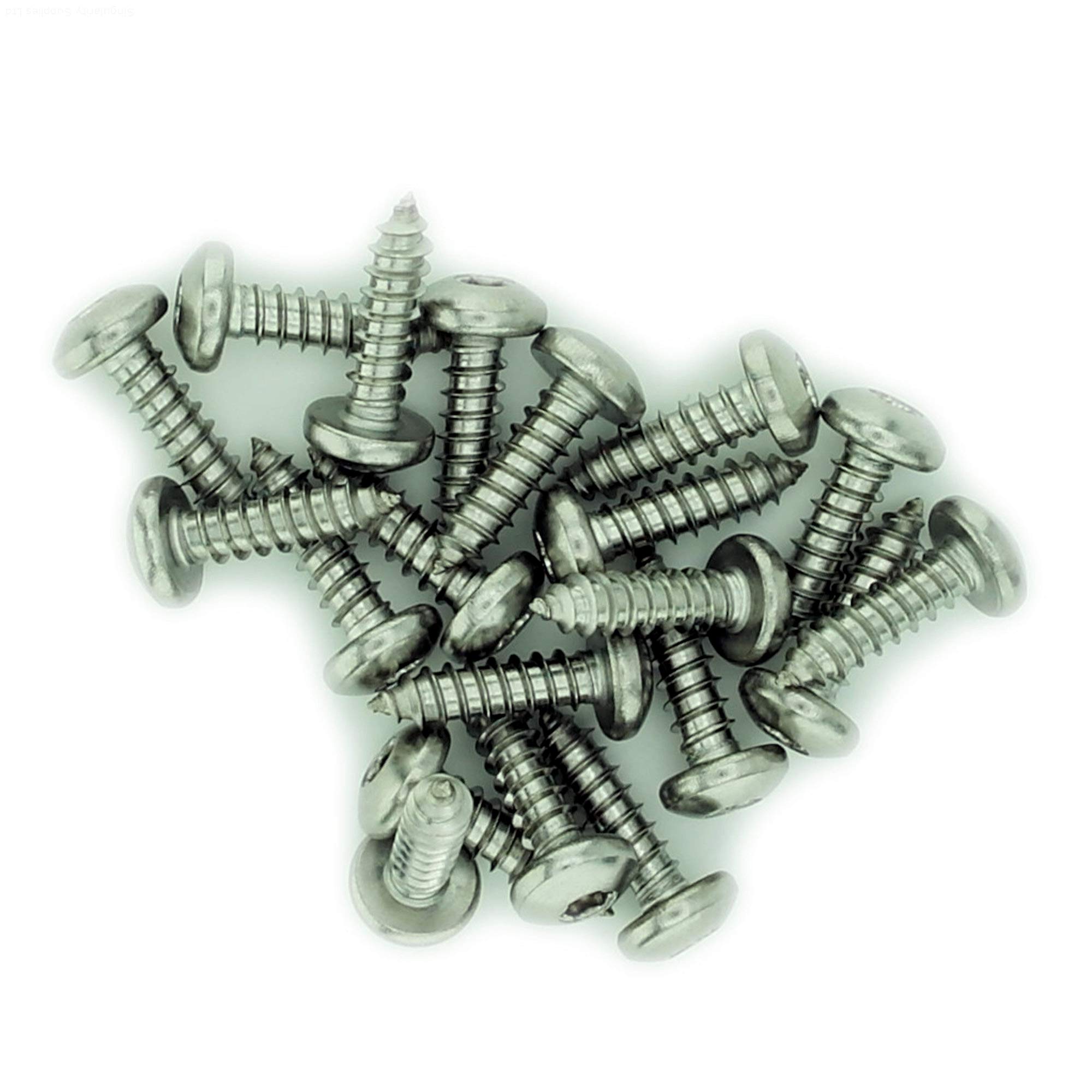 No.10 x 0.375 (4.8mm x 9.5mm) TX Pan Self-Tapping Screw - Stainless Steel (A2) (Pack of 20)