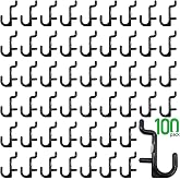 Colorstorm Pegboard Hooks Kit Pegboard J Hook Assortment 100PK Black Peg Hooks
