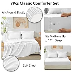 CozyLux King Bed in a Bag 7-Pieces Comforter Sets