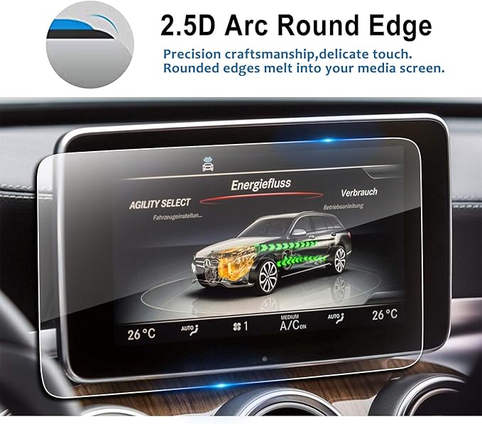 Lfotpp Car Navigation Screen Protector For 2018 Benz Glc Class C Class 84 Inch 9h Hardness Clear Tempered Glass In Dash Center Touch Display