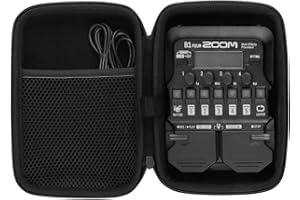 co2crea Hard Carrying Case for Zoom G1 B1 A1 FOUR Bass Guitar Multi-Effects Processor Pedal (Black Case)