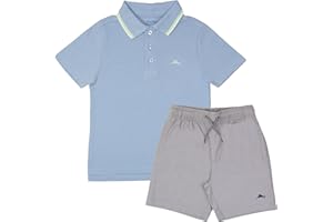 Tommy Bahama Boys Short Sleeve Classic Polo Shirt & Elastic Waist Shorts Set, Casual 2-Piece Back to School Outfit for Kids