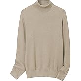 SANGTREE Women's Turtleneck Sweater Soft Warm Stylish Knit Pullover for Fall Winter Elegant Long Sleeve Sweater Top