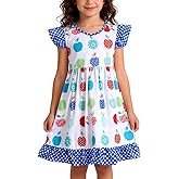 Toddler Girl Dress Back to School Pencil School Bus Print Dress Summer Outfits 3-8T