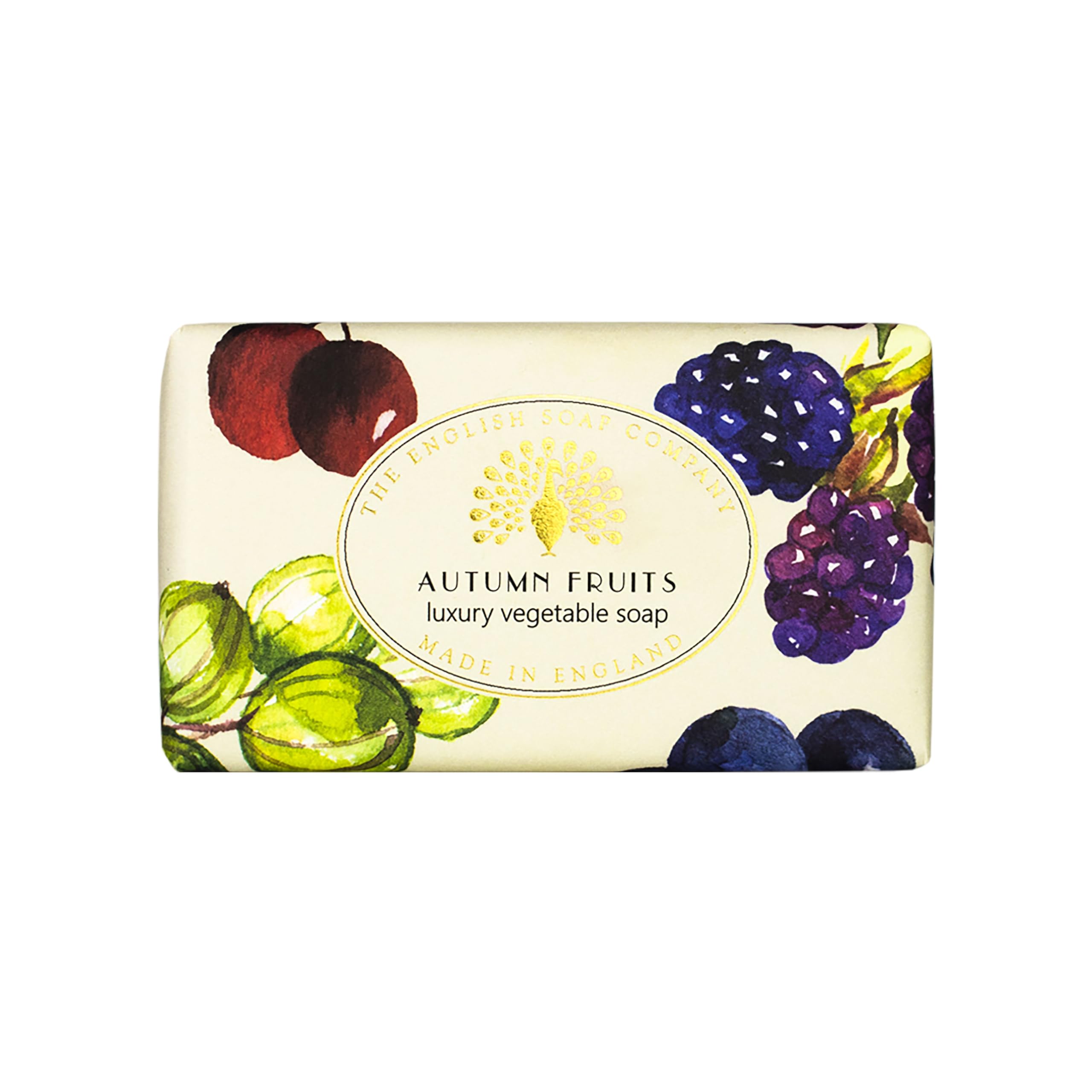 The English Soap Company Heritage Autumn Fruits Soap Bar - Luxury Moisturising Shea Butter Soap with Warm Fruity Fragrance - Vegan Friendly Gift - 190g