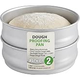 48 Oz. Heavy-Duty Aluminum Dough Proofing Pans(Lid Sold Seprately), Set of 2, Stackable Dough Storage Containers, Commercial Dough Rising and Fermentation Pans for Bakery, Pizzeria and Restaurant Use