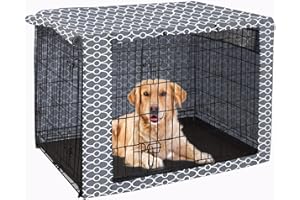 Pethiy Dog Crate Cover Durable Polyester Pet Kennel Cover Universal Fit for Wire Dog Crate - Fits Most 30 inch Dog Crates - Cover only-Gray-30
