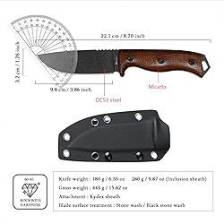 SDOKEDC Fixed Blade Knife DC53 Steel Micarta Handle