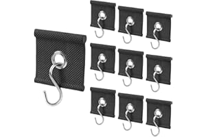 Homgaty 10 Pack RV Awning Hooks for Piping Rail 5/6 mm, 7/8 mm - Heavy Duty Light Clips, Camper Holders, Hanger S Hooks for Exterior Lights, Clothes, Accessories (Black)