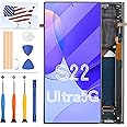 AMOLED S22 Ultra 5G Screen Replacement for Samsung Galaxy S22 Ultra 5G LCD Display S908 SM-S908 SM-S908B Display Touch Screen Digitizer Glass Panel Assembly Repair Parts Kit with Tools (White Frame)
