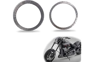 GolTHd 2PCS Tapered Exhaust Gasket, Compatible with 1984-later Harley Sportster Touring Softail M8 Dyna, Steel Graphite Mesh Exhaust Port Gasket