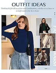 Womens Long Sleeve Turtleneck T-Shirts Mock Neck