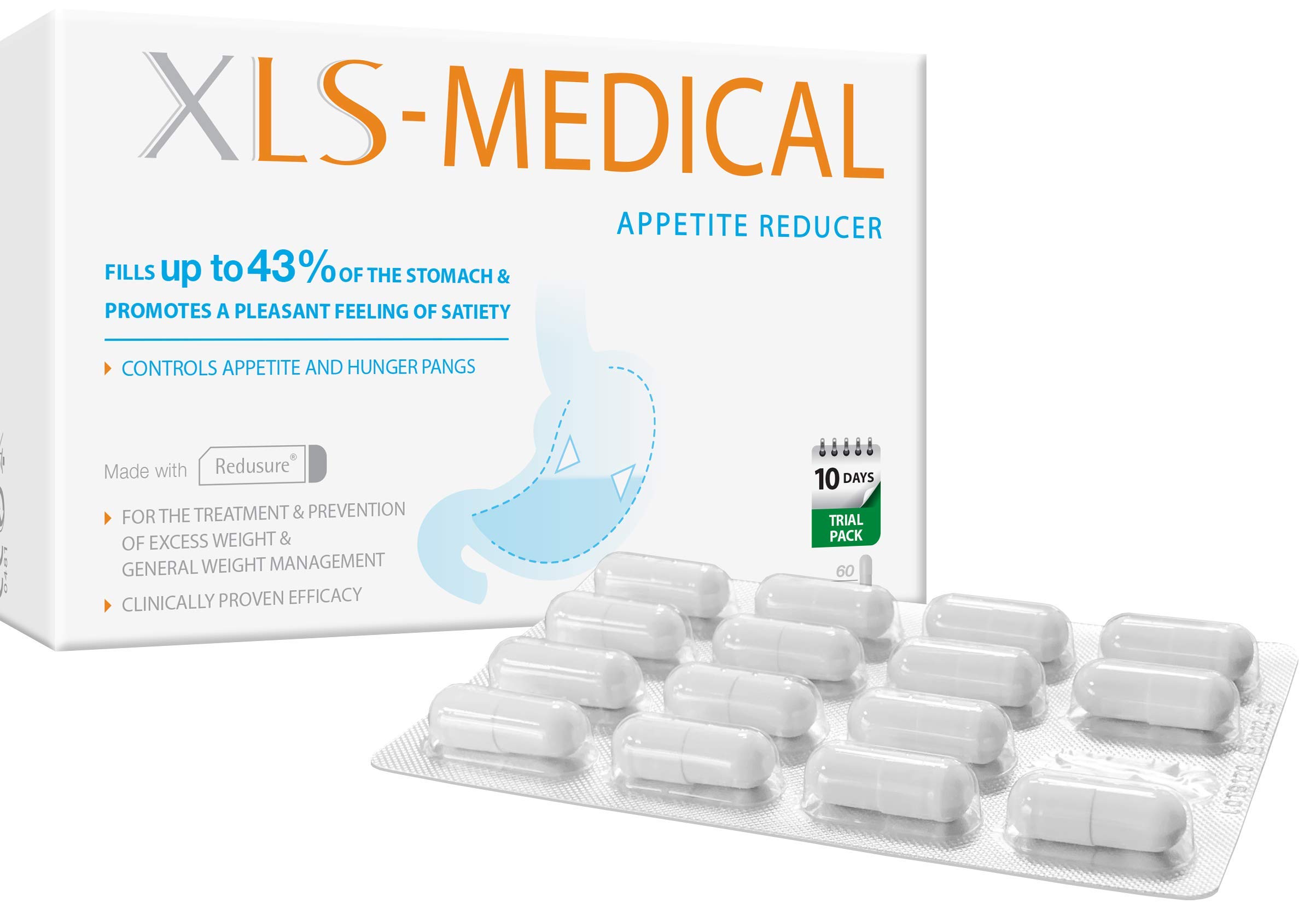 XLS Medical Appetite Reducer - Efficient Appetite and Hunger Pangs Control - 60 Tablets, 10 Days Treatment