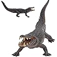 Gemini&Genius Crocodile Toy with Moveable Jaw,10 Inches Length, Wildlife World Large Alligator Safari Animals Figures Zoo Model Play & Display, Collection Toy Gift for Kids