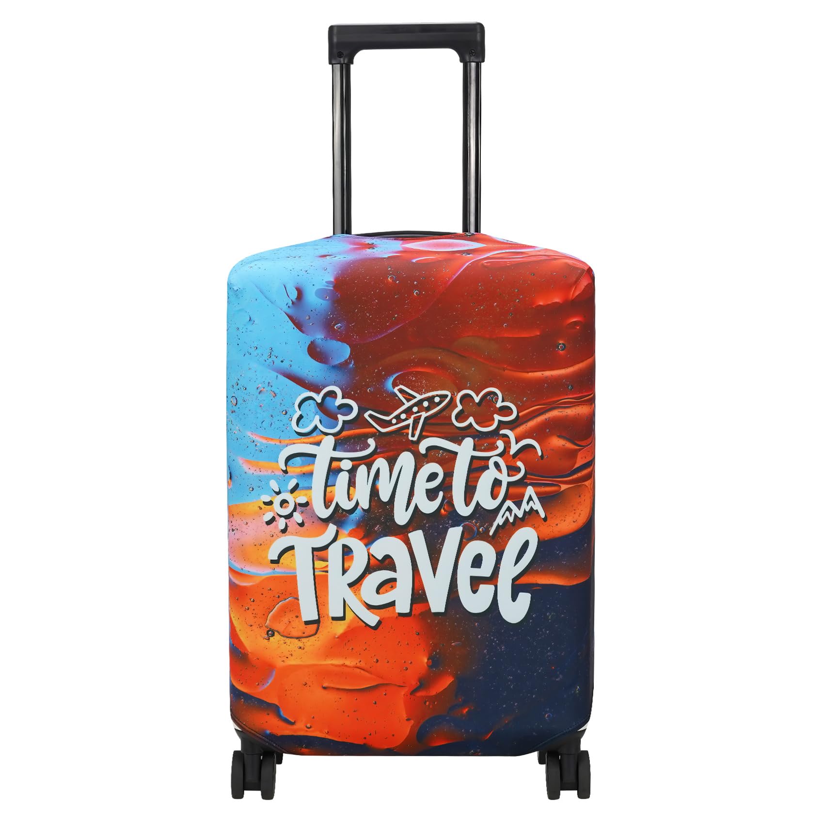 Photo 1 of Explore Land Luggage Cover Suitcase Protector Fits 23-26 Inch Case (Time to Travel, M)