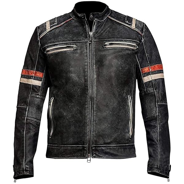 ENSURED FASHION Men's Unleash Rebel Spirit Black Biker Vintage
