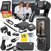 DJI Osmo Pocket 4 Creator Combo, Vlogging Cameras, 4K/240fps Vlog Camera, 3-Axis Stabilization, 128GB Extreme Memory Card + Wireless Lavalier Microphone + More