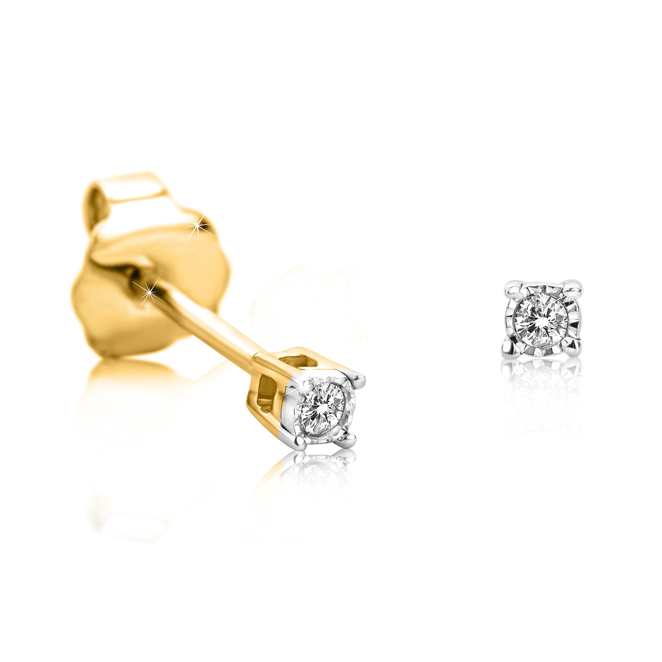 Orovi Diamonds Stud Earrings – diamond Stud Earrings, Yellow Gold – Curb 0.02crt