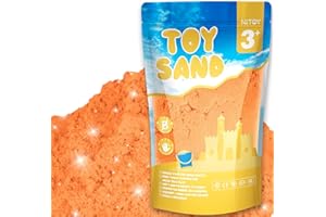 NiToy 2.2Lbs Play Sand, Never Dries Out-Fun for 3 Years and up Kids Bulk Refill for Sensory Sand Box Toys, Ideal for Shaping, Squeezing and Molding (Orange)