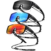 Fit Over Glasses Sunglasses for Men Polarized Sun Glasses Sports Wrap for Driving Cycling Running UV400 Protection