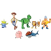 Mattel Disney Pixar Toy Story Set of 7 Action Figures with Woody, Slinky, Rex, Hamm, Alien, Rocky & Shark, Mattel Disney100 Collectible