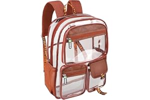 Vangue Clear Backpack Stadium Approved Heavy Duty Clear Bookbag with Padded Straps for Sport Events