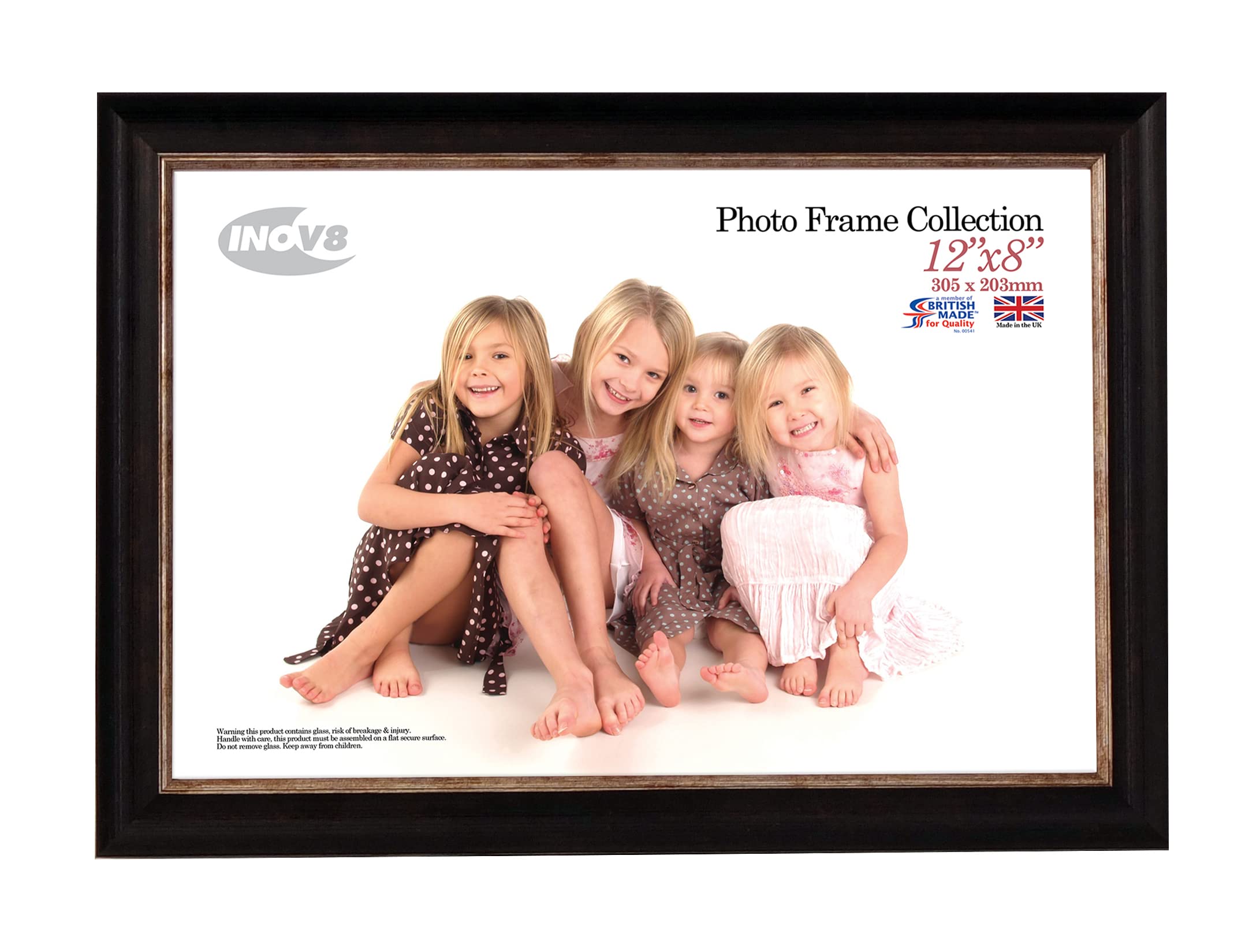 Inov8 Framing Photo Frame, Washed Black, 12x8 Inch, PFES-SWBK-128