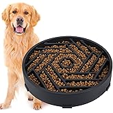 TOBYTO Slow Feeder Dog Bowls Large Medium Breed,Anti-Choking Slow Eating Dog Food Bowl,Non Slip Pet Slower Food Feeding Bowls Large Puzzle Slow Feeder Bloat Stop Maze Dog Dishes,Black