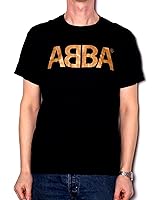ABBA - Gold Logo Men's T-Shirt Black X-Large: Amazon.co.uk: Clothing