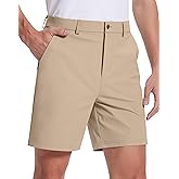 SERAMY Mens Golf Dress Shorts 7 Inch Inseam Stretch Work Shorts Quick Dry Casual Lightweight Flat Front Shorts with 5 Pockets