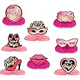 Girls Night Honeycomb Centerpieces Rose Gold Pink High Heels Champagne Lips Diamond Heart Theme Decor for Lady Girls Women Birthday Party Bridal Shower Bachelorette Night Out Hen Party Decorations