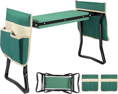 Uten 2-in-1 Garden Kneeler Seat with Handles & Tool Bag, Foldable