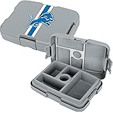 FOCO NFL Unisex-Adult Officially Licensed Team Color Stripe Primary Logo Football Leak Proof 5 Compartment Bento Lunch Box - Detroit Lions