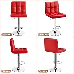 Yaheetech Bar Stools Set of 4, Adjustable PU